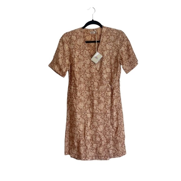 Faherty Ashley Linen Dress Bronze Riviera Floral Women's Size XS NWT - Picture 6 of 11